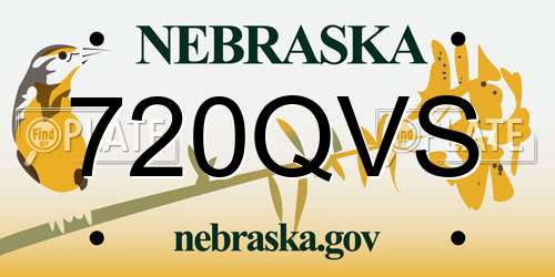 720QVS Nebraska License Plate