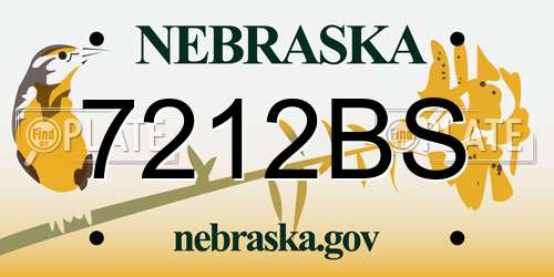 7212BS Nebraska License Plate