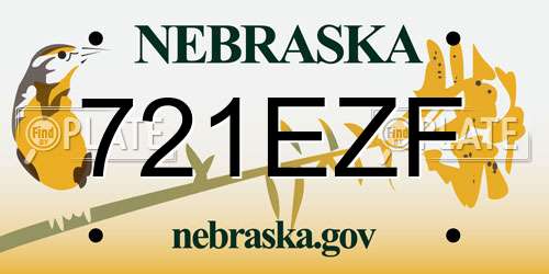 721EZF Nebraska License Plate