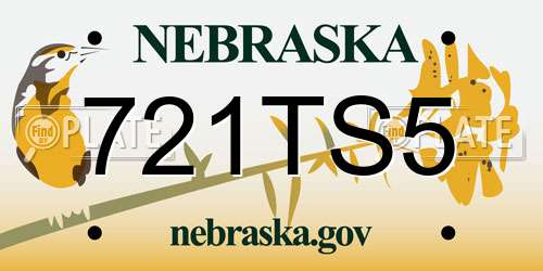 721TS5 Nebraska License Plate