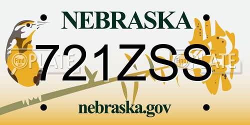 721ZSS Nebraska License Plate