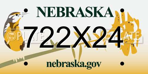 722X24 Nebraska License Plate