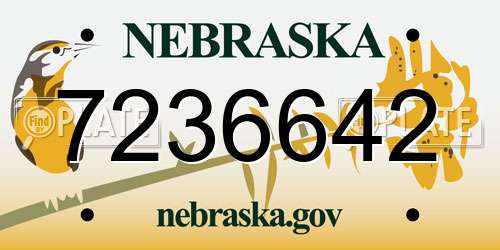 7236642 Nebraska License Plate