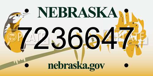 7236647 Nebraska License Plate