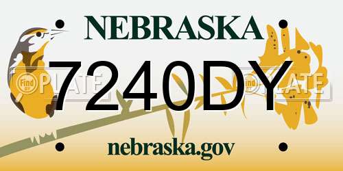 7240DY Nebraska License Plate