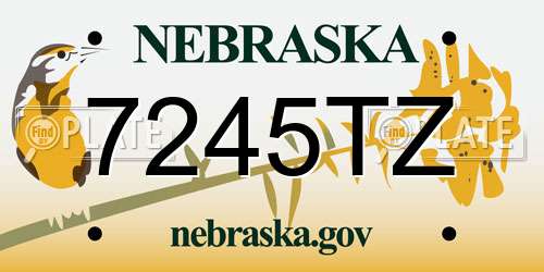 7245TZ Nebraska License Plate