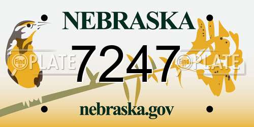 7247 Nebraska License Plate