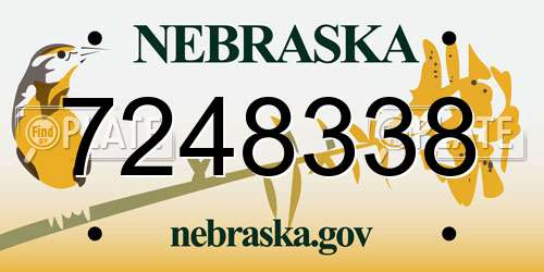 7248338 Nebraska License Plate