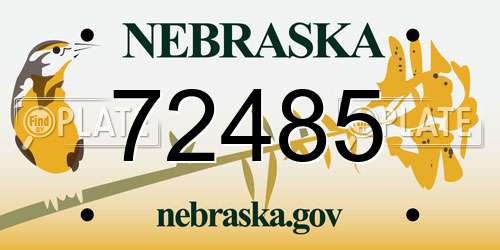 72485 Nebraska License Plate