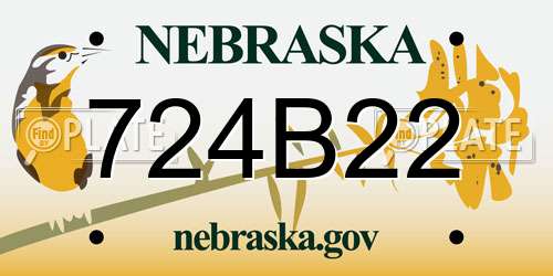 724B22 Nebraska License Plate