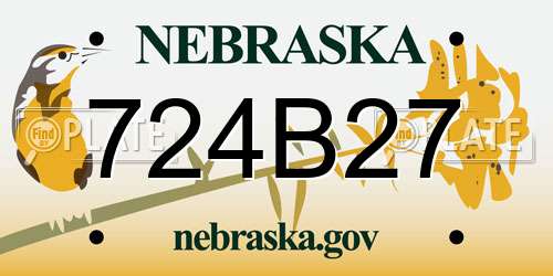 724B27 Nebraska License Plate