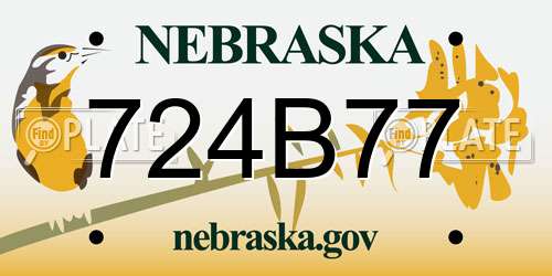 724B77 Nebraska License Plate