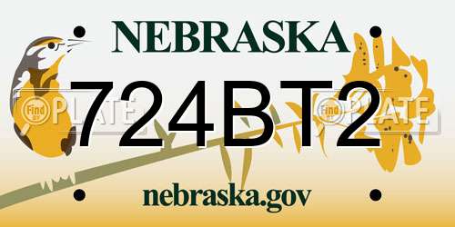 724BT2 Nebraska License Plate