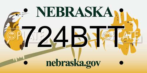 724BTT Nebraska License Plate
