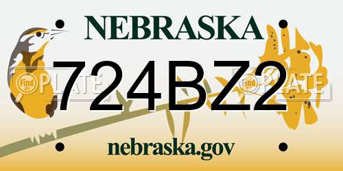 724BZ2 Nebraska License Plate
