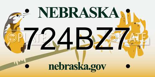 724BZ7 Nebraska License Plate