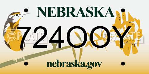 724OOY Nebraska License Plate