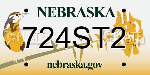724ST2 Nebraska License Plate