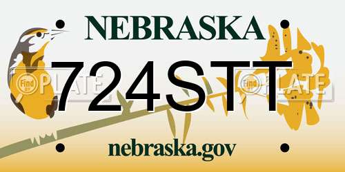 724STT Nebraska License Plate
