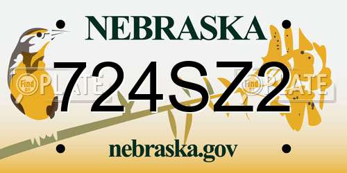 724SZ2 Nebraska License Plate