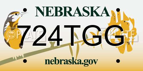 724TGG Nebraska License Plate