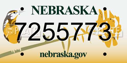 7255773 Nebraska License Plate