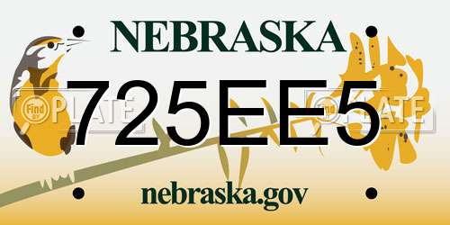 725EE5 Nebraska License Plate