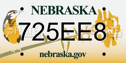 725EE8 Nebraska License Plate