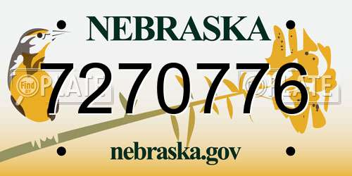 7270776 Nebraska License Plate