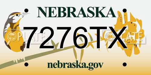 7276TX Nebraska License Plate