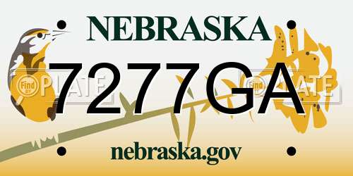 7277GA Nebraska License Plate
