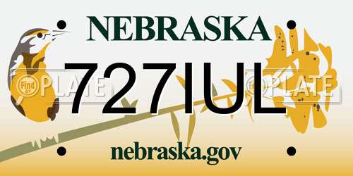 727IUL Nebraska License Plate