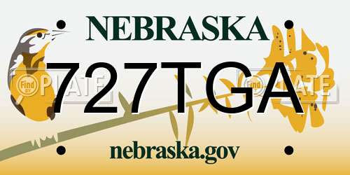 727TGA Nebraska License Plate