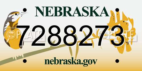 7288273 Nebraska License Plate