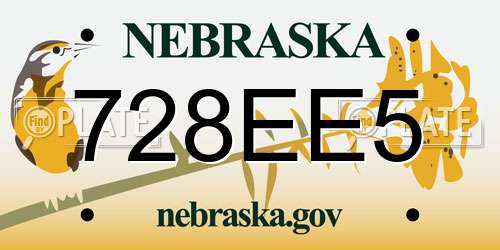 728EE5 Nebraska License Plate