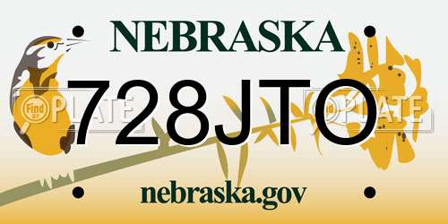 728JTO Nebraska License Plate