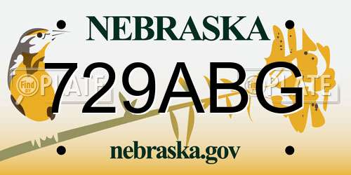 729ABG Nebraska License Plate