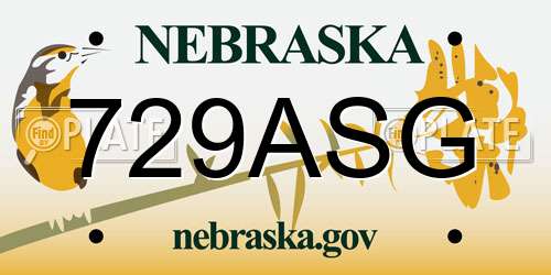 729ASG Nebraska License Plate