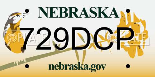 729DCP Nebraska License Plate