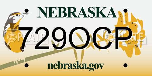 729OCP Nebraska License Plate