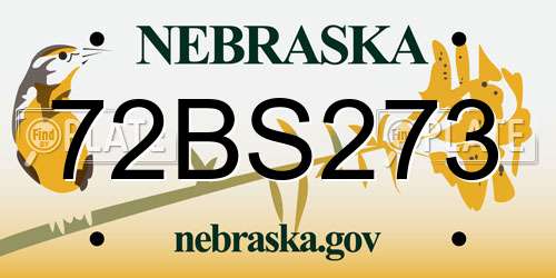 72BS273 Nebraska License Plate