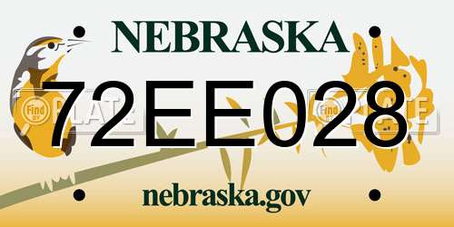 72EE028 Nebraska License Plate