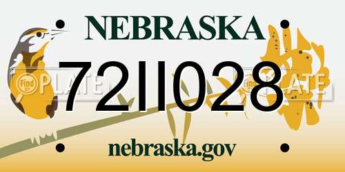 72II028 Nebraska License Plate
