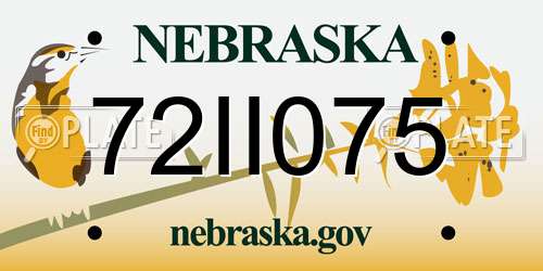 72II075 Nebraska License Plate