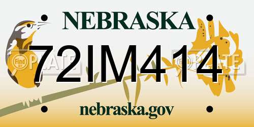 72IM414 Nebraska License Plate