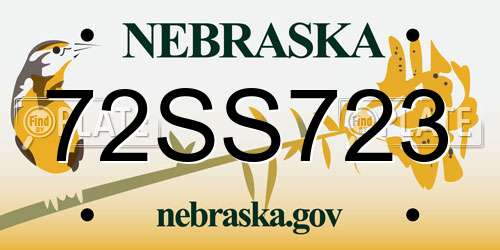 72SS723 Nebraska License Plate