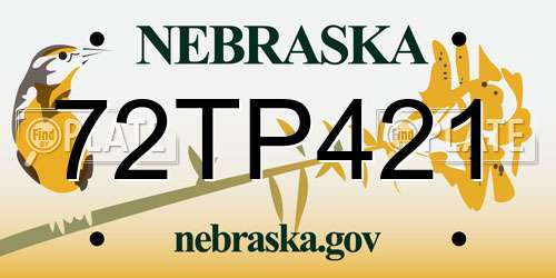 72TP421 Nebraska License Plate