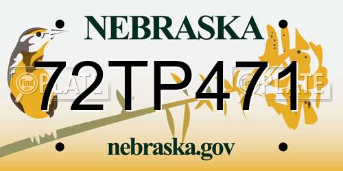 72TP471 Nebraska License Plate