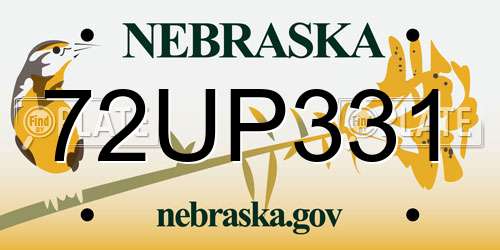 72UP331 Nebraska License Plate