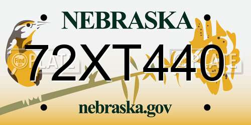 72XT440 Nebraska License Plate